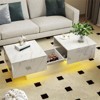 RISOKEYS Expandable Coffee Table with Sliding Top - 57" Extendable Living Room Table with Hidden Storage, Center Table with Glide Mechanism(White) - 2 of 4