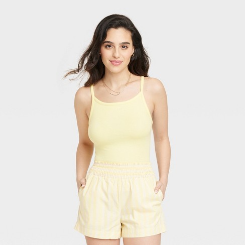 Out From Under Jackie Seamless Halter Tank Top in Yellow