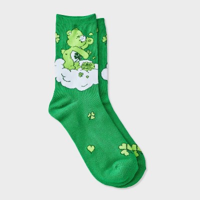 Women's Care Bears St. Patrick's Day Crew Socks - Green 4-10