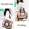 Canvas Handbag Multi-Color Striped Lattice Cross Body Shoulder Purse Bag Tote-Handbag for Women (Multi Color C) - 2 of 4