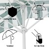 JONATHAN Y Beverly 9 ft. Designer Classic Scalloped Fringe Half Market Patio Umbrella with Crank, Push Button Tilt and UV Protection - 2 of 4