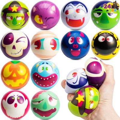 Joyfy 24 PCS Halloween Novelty Toys Stress Balls, Squishy Toys Slow Release, Halloween Party Favors Supplies Decoration, Party Bag Fillers
