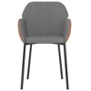 vidaXL Dining Chairs 2 pcs Light Gray Fabric and Faux Leather - 4 of 4