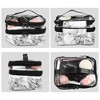 Unique Bargains Double Layer Makeup Bag Cosmetic Travel Bag Case Make Up Organizer Bag for Women Marble Pattern 1 Pcs - 4 of 4