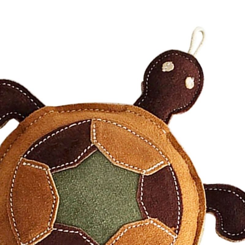 American Pet Supplies 10-Inch Vegan Leather Patchwork Turtle - Dog Chew Toy, 3 of 4