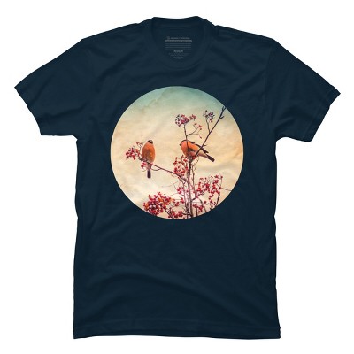 Men's Design By Humans Bullfinch eat rowan By AnnArtshock T-Shirt