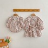 MyKids-USA Baby Girl Flower Print Pattern Mesh Patchwork Design Onesies or Dress - 4 of 4