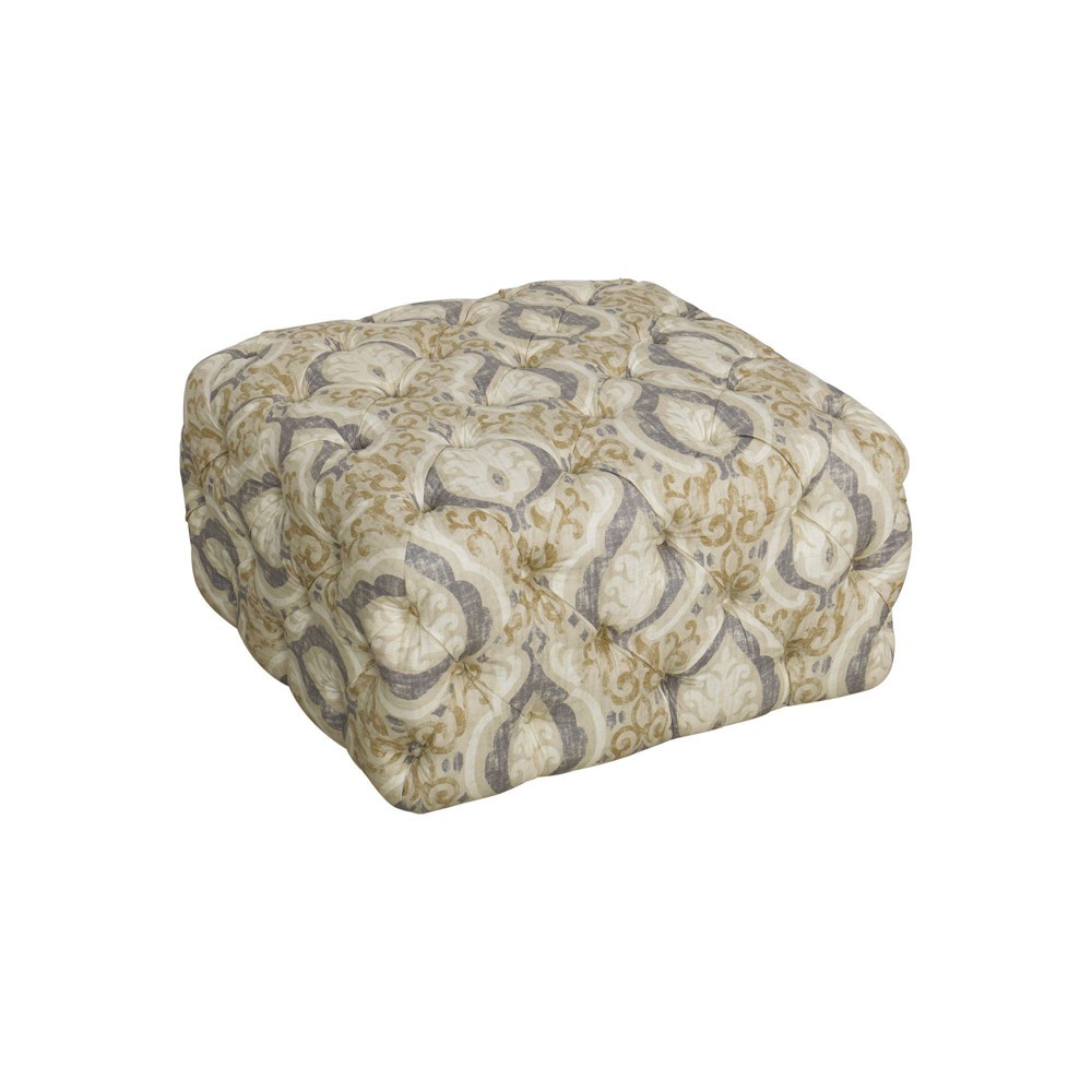 Large Square All Over Tufted Ottoman Medallion Cream - HomePop was $289.99 now $217.49 (25.0% off)