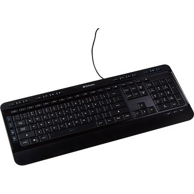 Verbatim Illuminated Wired Keyboard - Cable Connectivity - USB Type A Interface - Windows, Mac OS, Linux - Black