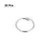 Unique Bargains Metal Hinged Book Memo Binder Loose Leaf Ring Silver Tone 30 Pcs 0.8" Inner Dia - 2 of 4