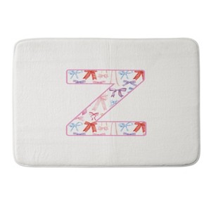 Deny Designs April Lane Art Fancy Bow Monogram Memory Foam Bath Mat - 1 of 4