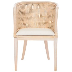 Sistine Arm Chair W/ Cushion - Natural/White Washed - Safavieh - 1 of 4