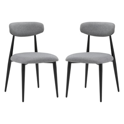 Coolbibila Modern Dining Chairs Set Of 2,Fabric Upholstered Armless Dining Chairs,Kitchen Dining Chair With Curved Backrest and Metal Frame
