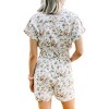 Women's Floral Button Up Skort Romper - entro - 2 of 3