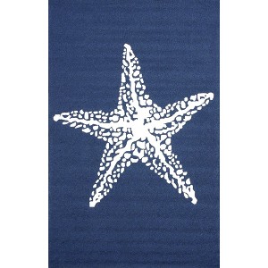 Nuloom Hand Hooked Marine Indoor/ Outdoor Area Rug, 2' x 4', Blue - 1 of 4