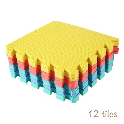 Multicolor Foam Interlocking Puzzle Floor Mat with Borders