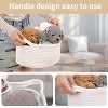 Aoibox Cute Woven Storage Basket with Handle Decorative Organizer Collapsible Cotton Rope Nursery Home Box 13x8x6 - 4 of 4