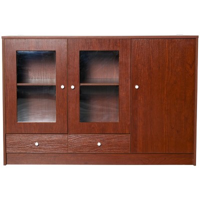Kitchen Buffet Table Cabinet Storage Sideboard Server Console with Framed Acrylic Doors and Tabletop