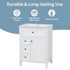 FAMYYT 24 in. Single Sink Freestanding White Bath Vanity with White Ceramic Top, Adjustable Shelf, 3 Drawers, Door Racks - 4 of 4