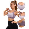 INSPIRE CHIC 3 Pcs Women's Contrasting Colors Adjustable Straps Workout Fixed Cup U Back Sports Bras - 3 of 4