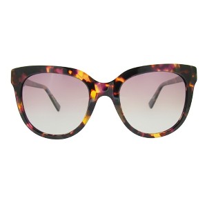Ellen Degeneres ED BAYSHORE TPUR Womens Rectangle Polarized Sunglasses Purple Tortoise 54mm - 1 of 2