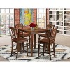 Modern Pub Table & Kitchen Chairs Set - 36" Square Table with 4 Stools - Hardwood Dining Set - 2 of 4