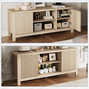 Fluted TV Stand for 65 Inch TV, Modern Console Table with Open Shelves,Heavy-Duty Entertainment Center, for Living Room, Bedroom - 1 of 4