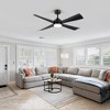 Airsurfer 52-In Ceiling Fan With Lights And Remote, Black Ceiling Fan With 4 Reversible Blades - 2 of 4