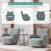 ORRD Modern 360° Swivel Lounge Chair with Striped Fabric, Metal Base Accent Chair for Living Room & Bedroom,Red - 4 of 4