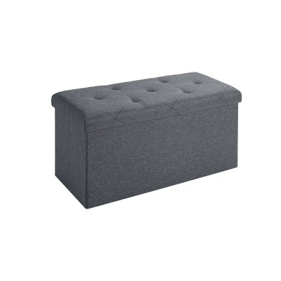 FURNIinspire Ottomans And Benches Folding Storage, End of Bed Bench, Storage Chest, 30 Inches for Living Room, Bedroom, Grey, 30.20"*14.84"*15.00"
