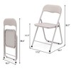 Portable Folding Chairs 4 Pack - Outdoor & Indoor Metal Folding Chairs with Cushion, Non-Slip Feet Pads, Stackable Chairs - 3 of 4