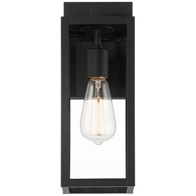 Mystic Black Modern Outdoor Wall Light Set with Clear Glass