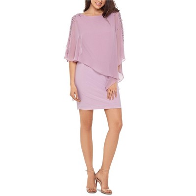 XSCAPE Womens Capelet Sheath Dress