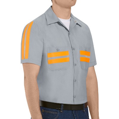 3XL Grey Cotton Blend Short Sleeve Work Shirt