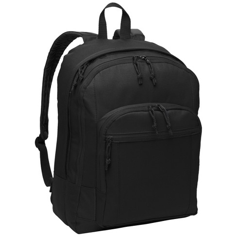 Black backpack with outlet compartments