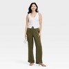 Women's Mid-Rise Straight Leg Crinkle Satin Pull-On Pants - A New Day™ - 3 of 3
