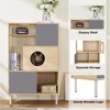 YOOCOZZ 2-in-1 Cat Tree Bookshelf with Storage and Litter Box Enclosure,Cat Climbing Shelves-Natural&Grey - 4 of 4