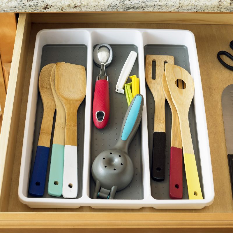 Home Basics Utensil Tray with Rubber Lined Compartments, 4 of 5