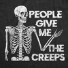 Womens People Give Me The Creeps Skeleton T Shirt Funny Halloween Scary Dead Introverted Joke Tee For Ladies - Crazy Dog Women's T Shirt - image 2 of 4