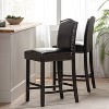 Set of 2 Upholstered Bar Stools Counter Stools Dining Chairs Pub Kitchen Stools with Nailhead Trim, Vintage&Antique, Gray/Brown-ModernLuxe - 2 of 4