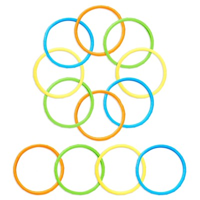 Juvale 12 Pack Pool Diving Rings for Kids' Birthday Party, Summer Outdoor Essentials, Multicolored, 6 in