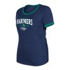 MLB Seattle Mariners Women's Heather Bi-Blend Ringer T-Shirt - 3 of 4