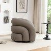 SEYNAR Modern Glam PU Leather 360 Degree Swivel Accent Armchair with Tufted Back - 3 of 4