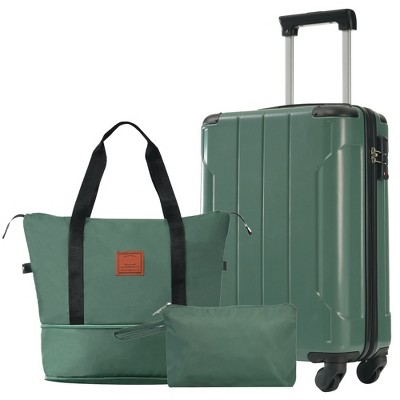 Whisen 3-Piece Luggae Set with 20" Hardshell Carry-On Suitcase and  Weekender Travel Bags