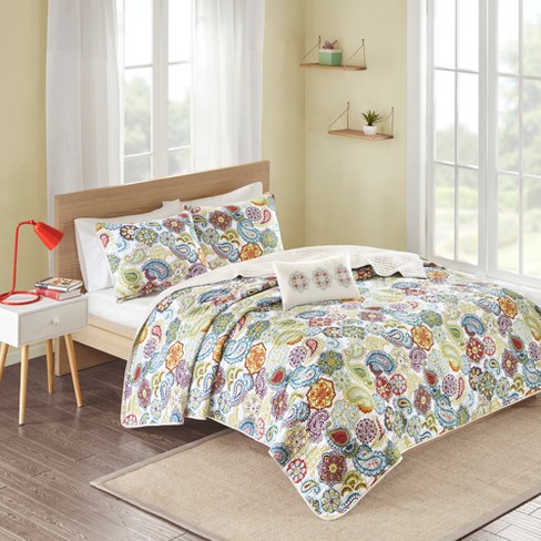 White Blue Green Tula Quilted Coverlet Set Twin Twin Xl 3pc Target