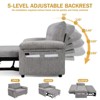 Vipbear Pull Out Sleeper Sofa & Adjustable Backrest 3-in-1 Convertible Sofa Bed,Chenile Loveseat with Side Pocket for Living Room Tool-Free Assembly - 3 of 4