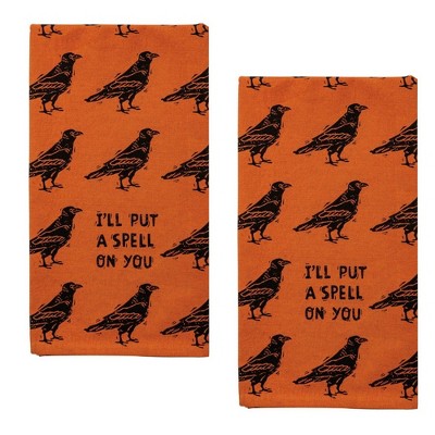 Decorative Towel 26.0" I Put A Spell On You Halloween Cotton Kitchen Crow  -  Kitchen Towel