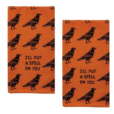 Decorative Towel 26.0" I Put A Spell On You Halloween Cotton Kitchen Crow  -  Kitchen Towel