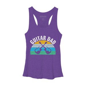 Women's Design By Humans Retro Dueling Electric Guitar Dad By DragonTee Racerback Tank Top - 1 of 2