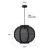 LLHZSY 19 7/10" Black Hemp Rope Pendant Chandelier, 1-Lihgt Lantern Fixture for Dining Room, Kitchen, or Foyer - 3 of 4